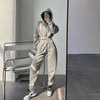 Fleece Hoodie High Waist Loose Bunched Sweatpants Set